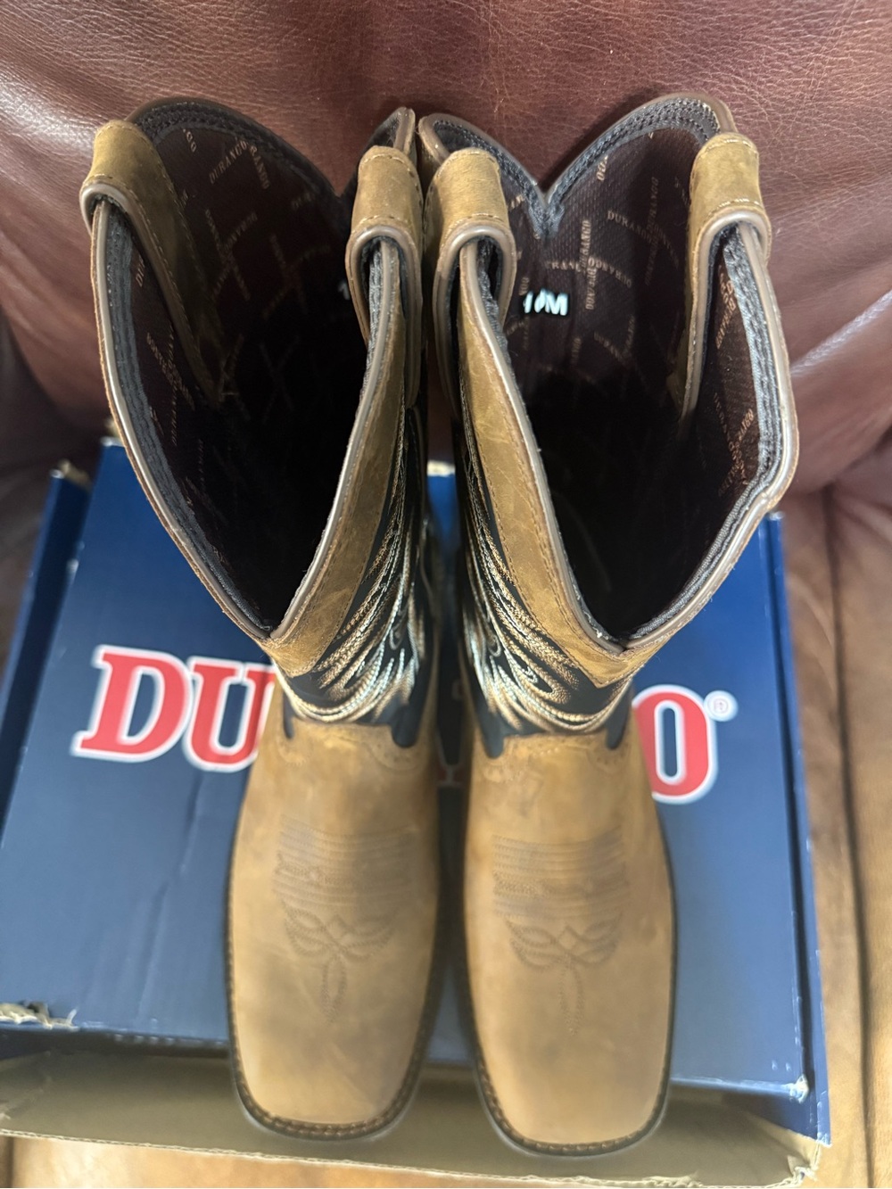 Rebel by Durango Brown and Black Western Cowboy Work Boots Brand New Size 10 M - Picture 6 of 15